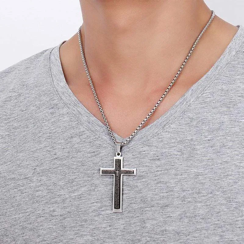 Men's Christian Necklace <br> Spanish Lord's Prayer