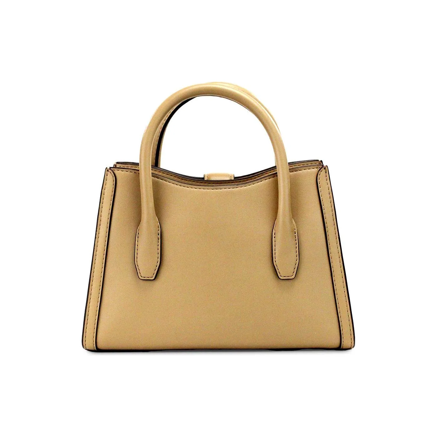 Michael Kors Gabby Small Camel Faux Leather Top Zip Satchel Crossbody Bag