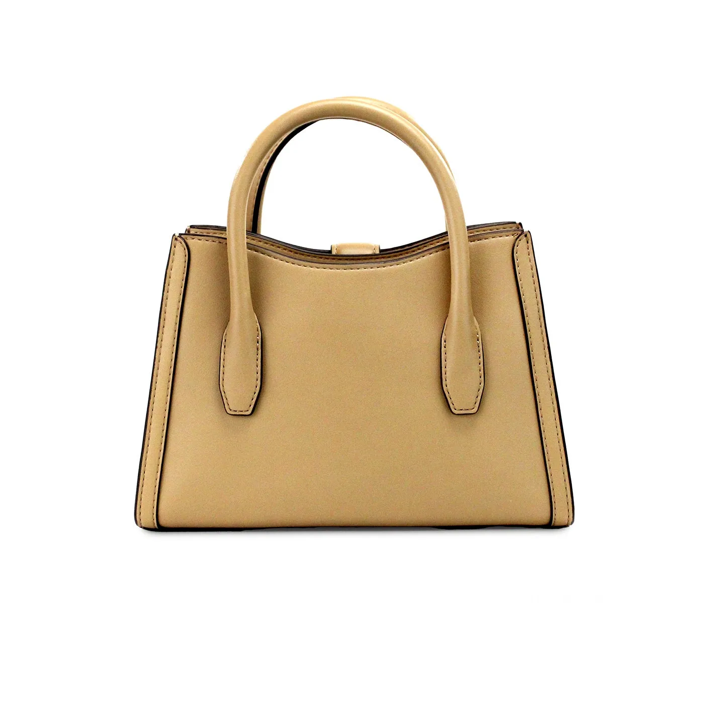 Michael Kors Gabby Small Top Zip Curve Satchel Crossbody Bag (Camel)