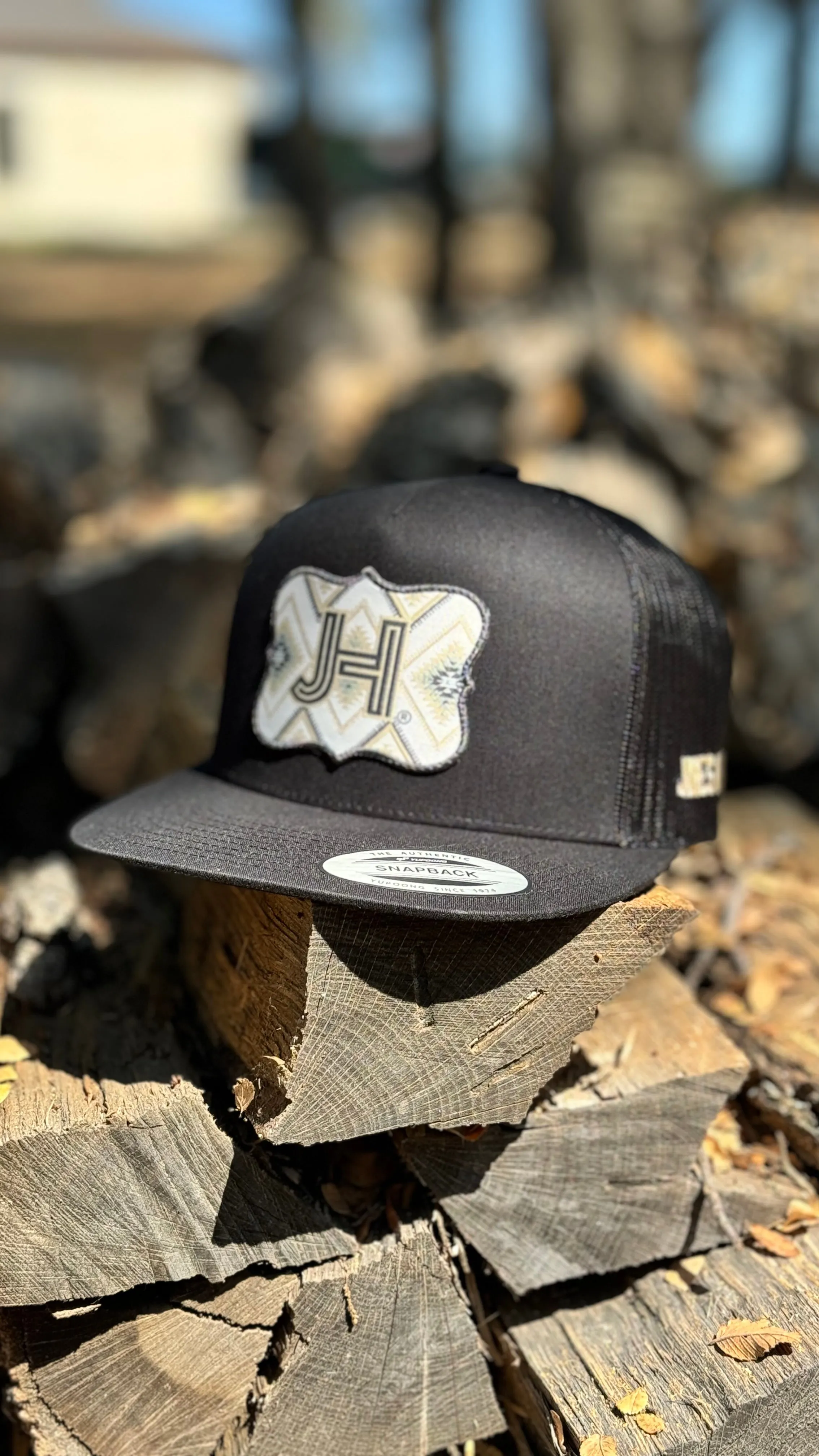 New 2024 Jobes Hats- All Black Grey Aztec patch