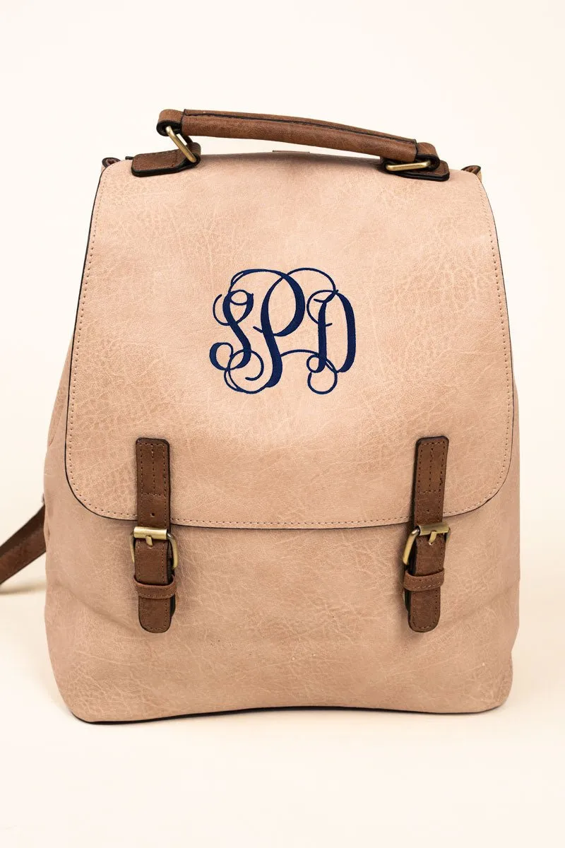 NGIL Camel Faux Leather Haley Satchel Backpack