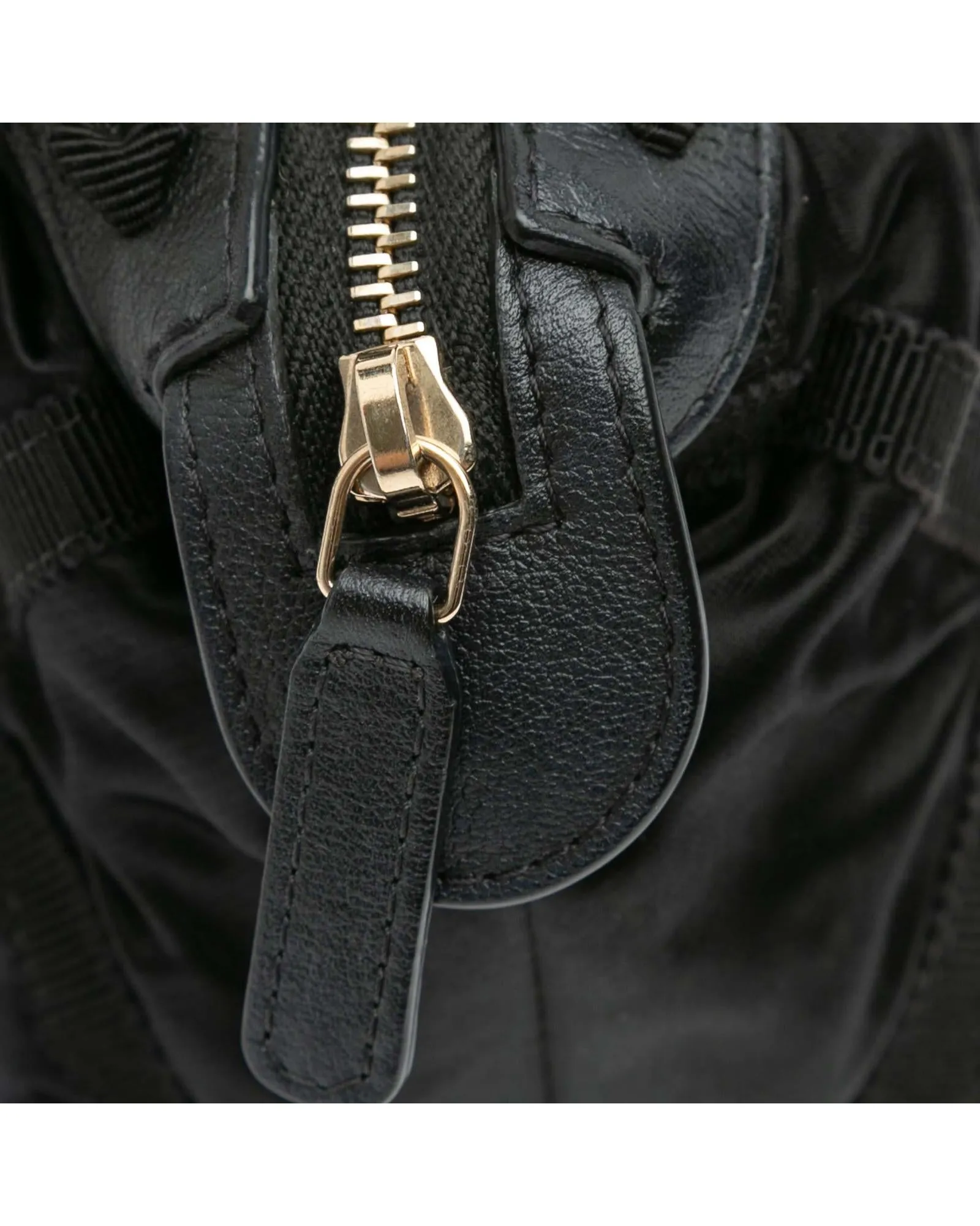 Nylon Grosgrain Clutch with Leather Trim and Chain Strap
