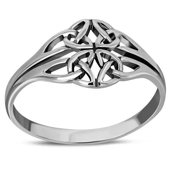 Plain Celtic Trinity Knot Silver Ring