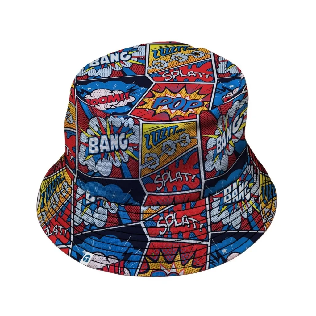 Pop Art Comic Book Red Bucket Hat