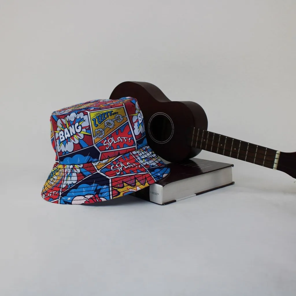 Pop Art Comic Book Red Bucket Hat