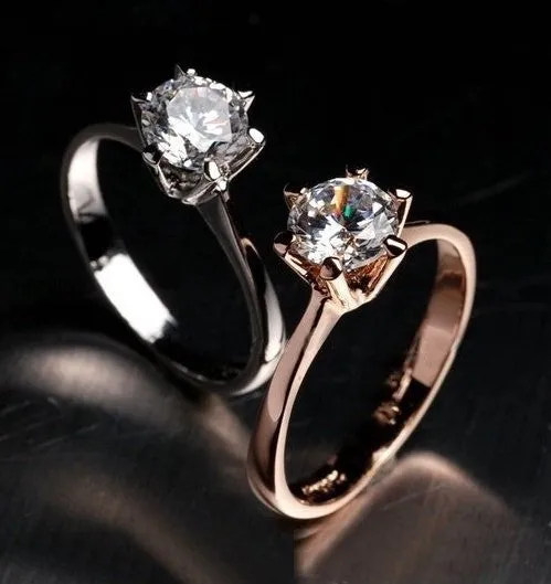 Real Italina Rigant Genuine Austria Crystal 18KRGP gold Plated Rings for Women