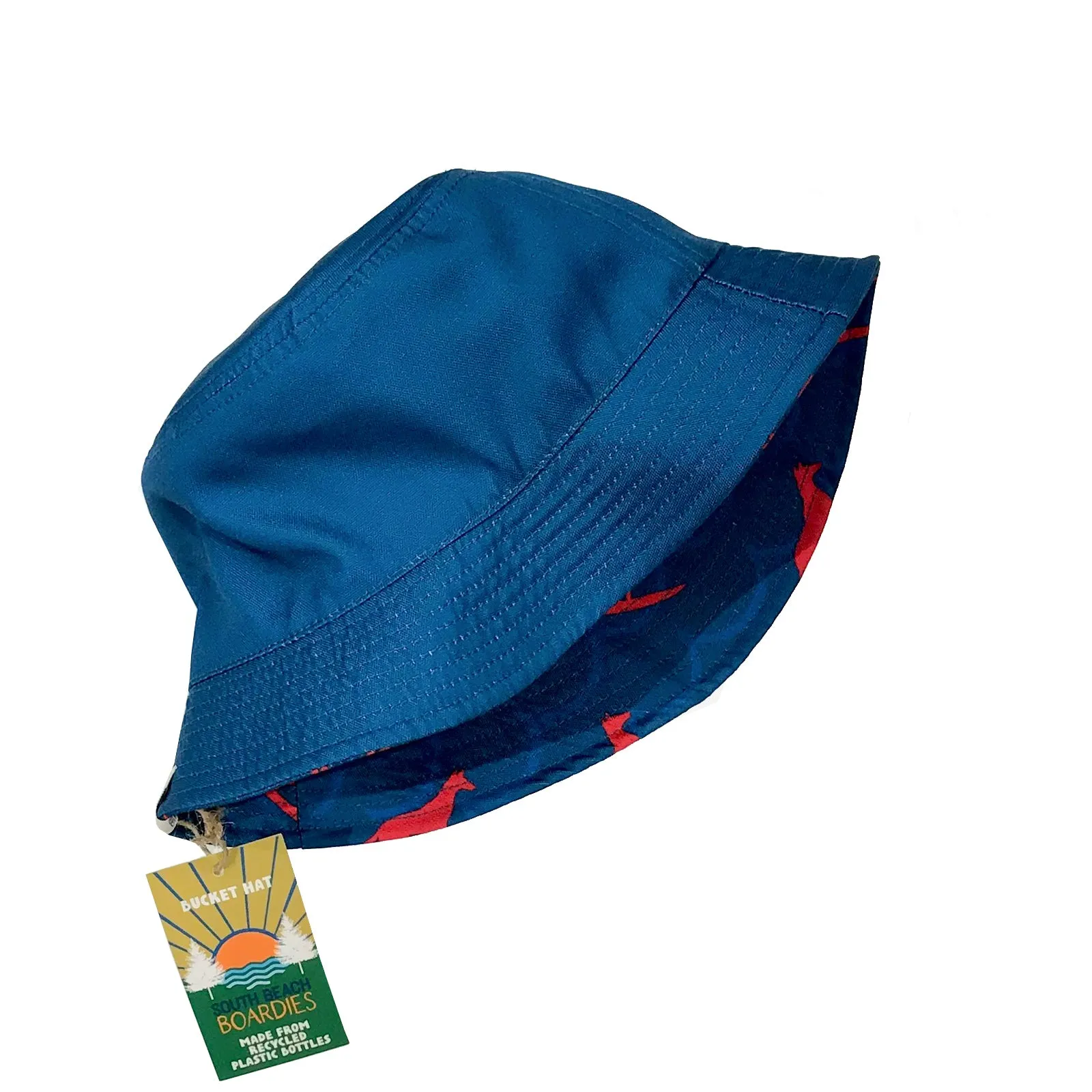 Reversible Recycled Bucket Hat: Surfing Dingo