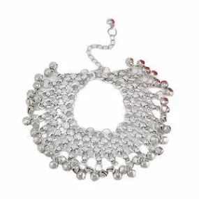 Silver Mini Bells Tassel Anklets