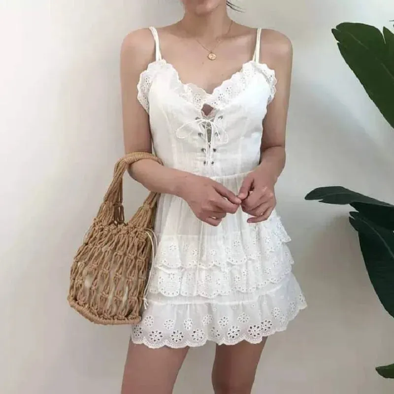 Sohiwoo Ladies Summer Macrame Bucket Bag Clutch Money Phone Purse Handmade Hollow Out Cotton Rope Crochet Bag Small Handbag For Girls