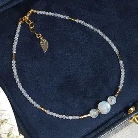Stunning Natural Moonstone & 14k Gold Filled Anklet