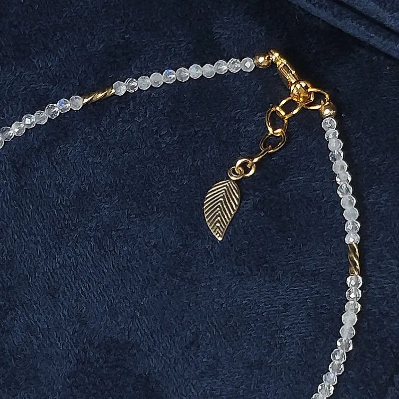 Stunning Natural Moonstone & 14k Gold Filled Anklet