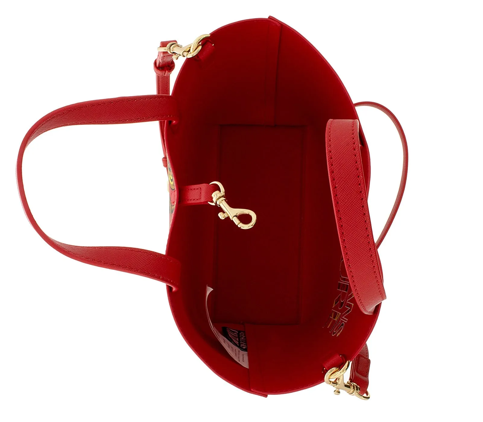 Versace Jeans Couture Red Baroque Print Reversible Signature Shopper Tote Bag