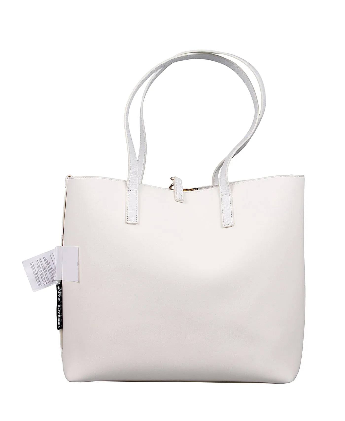 Versace Jeans Couture White Floral Reversible Signature Shopper Tote Bag