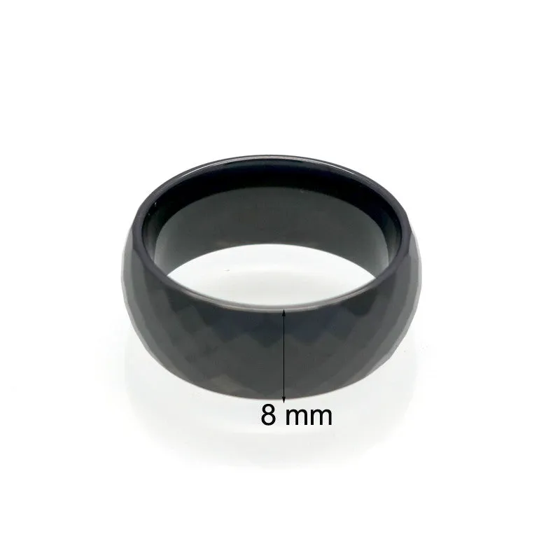 Wide Rings Comfort Fit Multi Faceted Men Women White Black Ceramic Ring Engagement Brand Ceramic Jewelry Bague Ceramic Femme