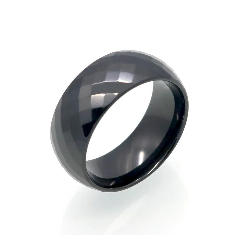 Wide Rings Comfort Fit Multi Faceted Men Women White Black Ceramic Ring Engagement Brand Ceramic Jewelry Bague Ceramic Femme