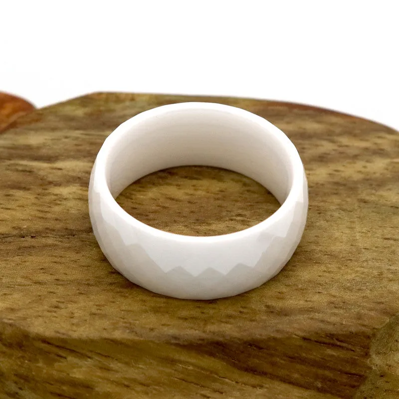 Wide Rings Comfort Fit Multi Faceted Men Women White Black Ceramic Ring Engagement Brand Ceramic Jewelry Bague Ceramic Femme