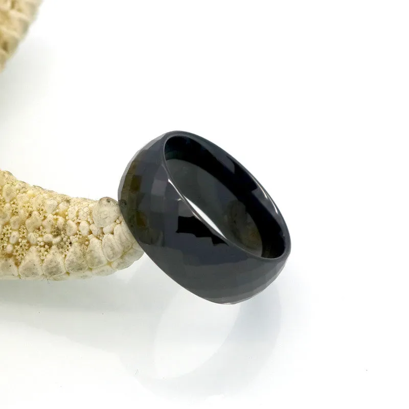 Wide Rings Comfort Fit Multi Faceted Men Women White Black Ceramic Ring Engagement Brand Ceramic Jewelry Bague Ceramic Femme
