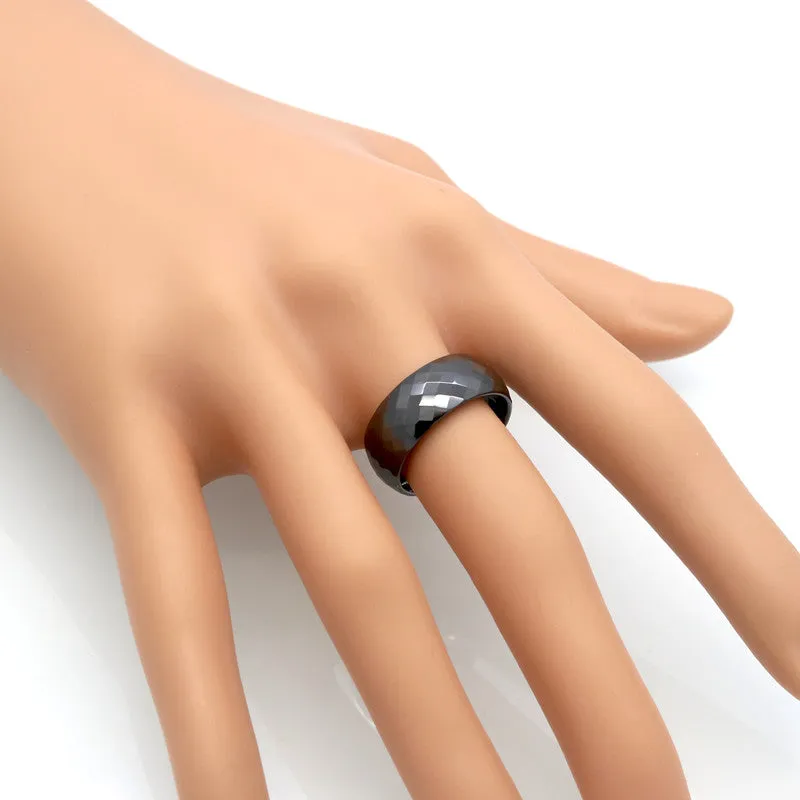 Wide Rings Comfort Fit Multi Faceted Men Women White Black Ceramic Ring Engagement Brand Ceramic Jewelry Bague Ceramic Femme